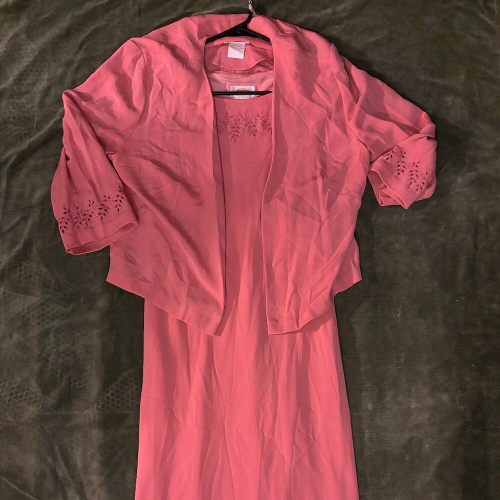 pink long dress with cover